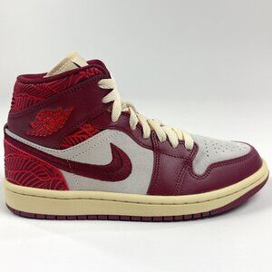 Nike Air Jordan 1 Retro Mid SE Tiki Leaf Red Womens Shoes Sneakers DZ2820-601